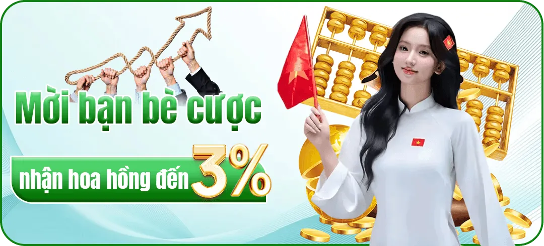 mời bạn bè nhận hoa hồng 3% tại 98vv